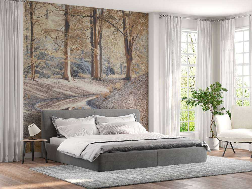 Vandløb i skov - pastel