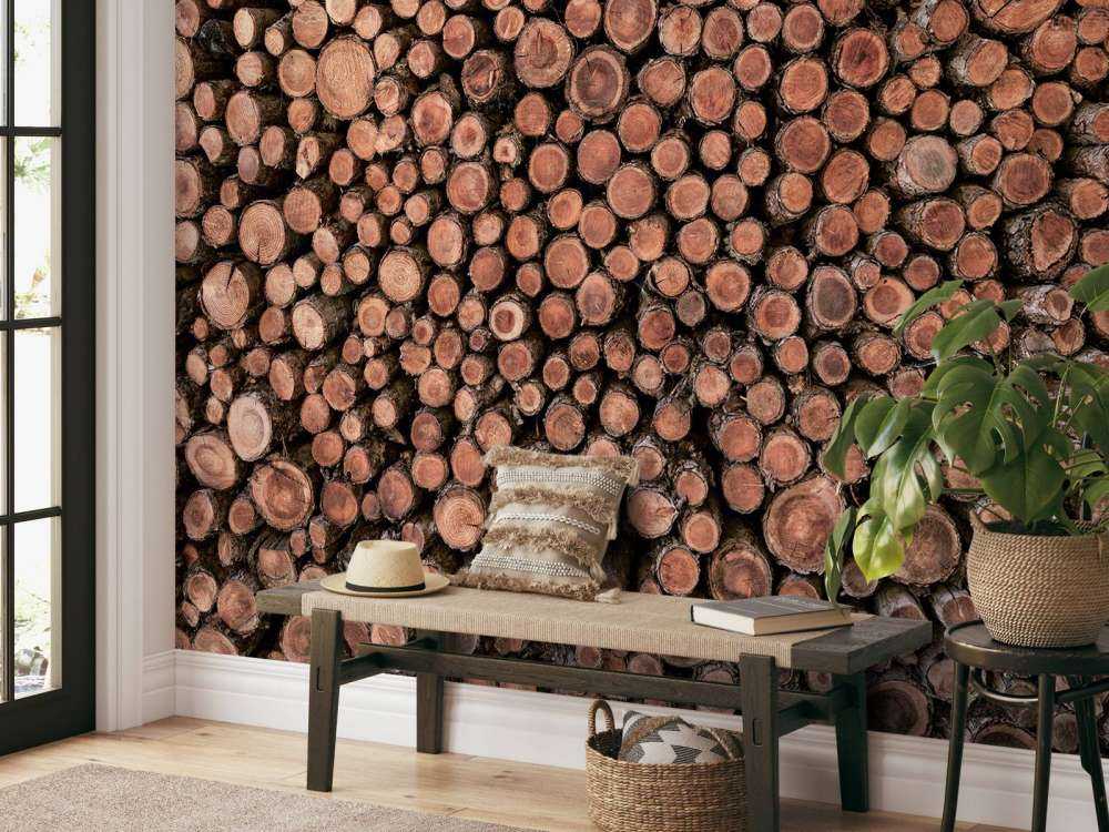 Stor bunke træstammer