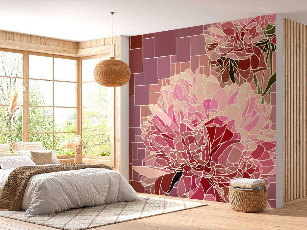 Lyserøde blomster mosaik