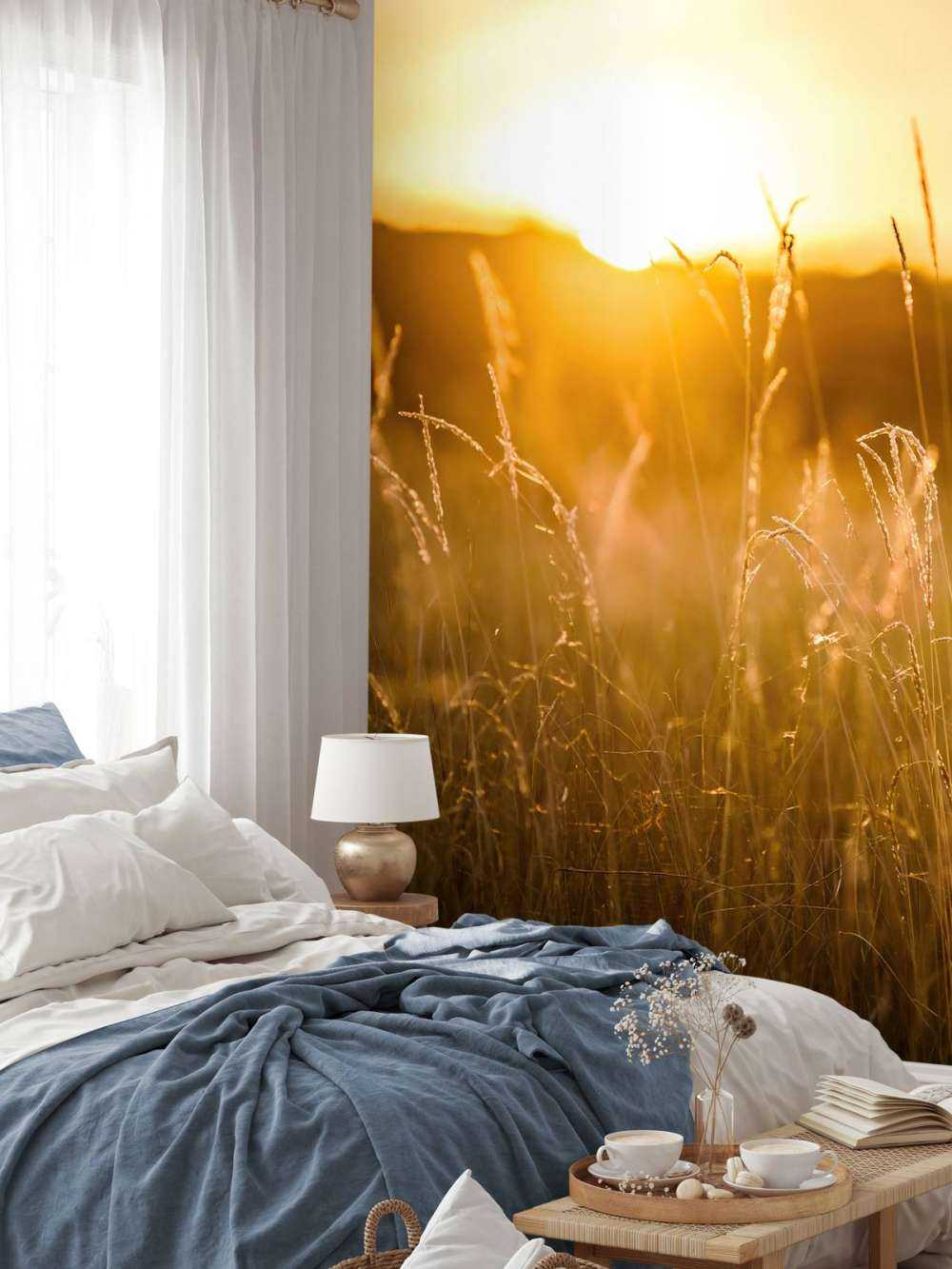 Solnedgang mellem kornet