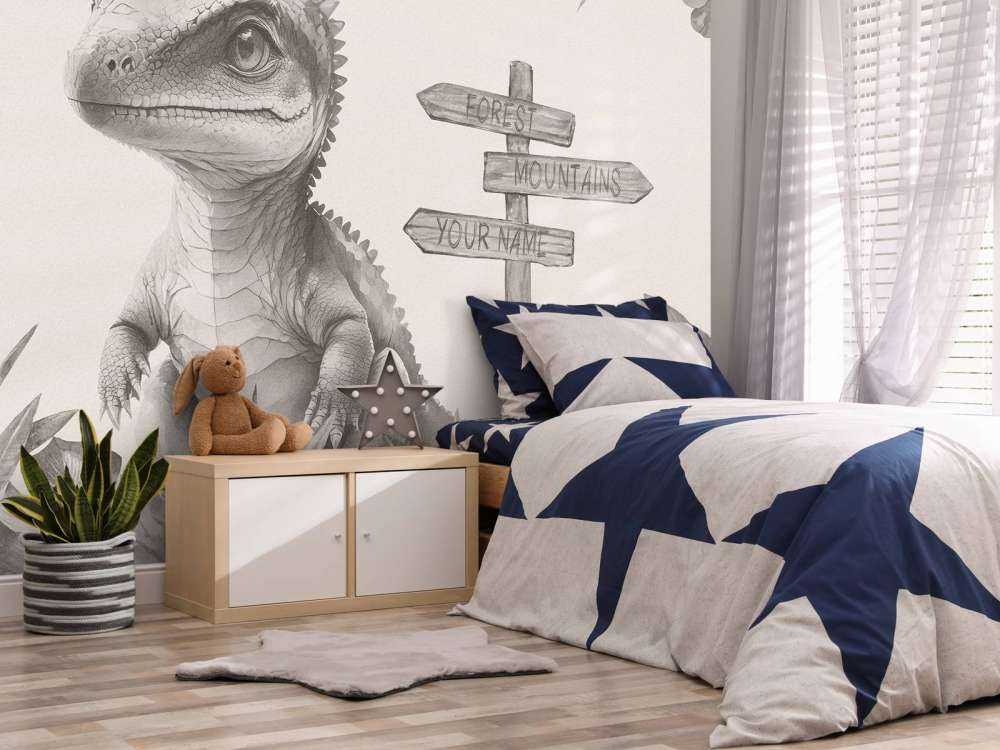 Baby spinosaurus i den beige junglen