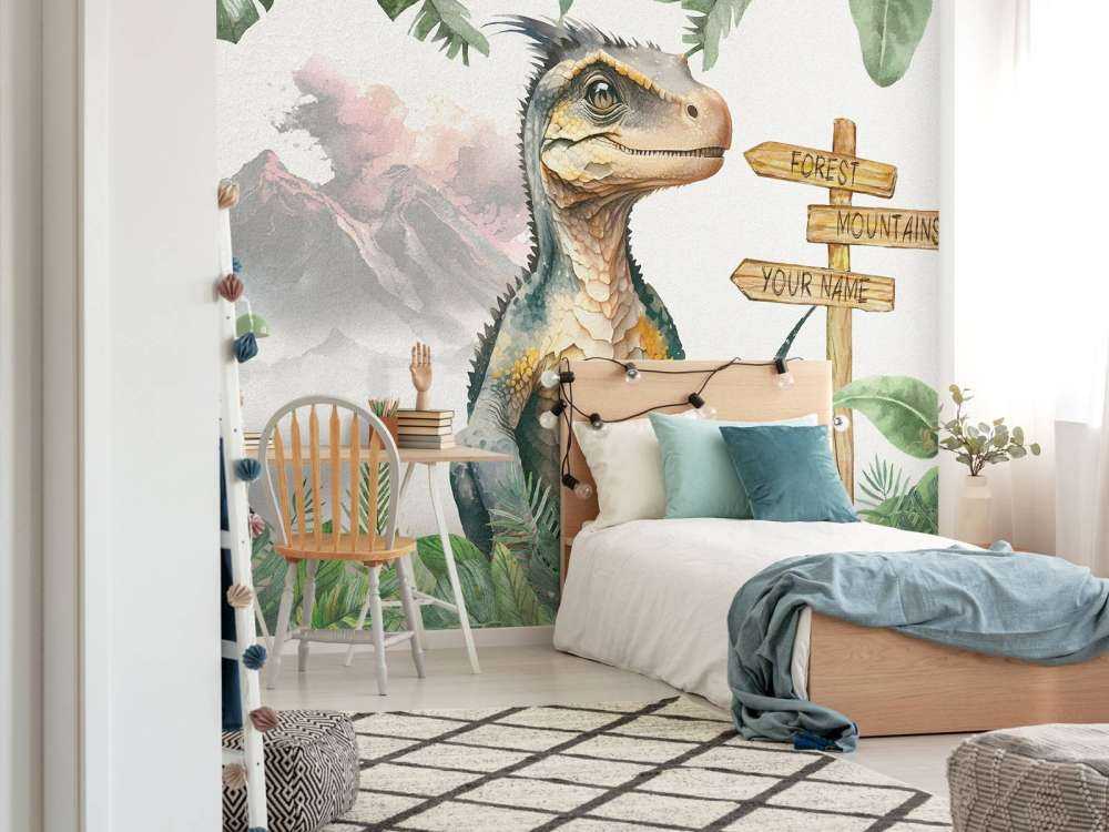 Baby velociraptor i junglen