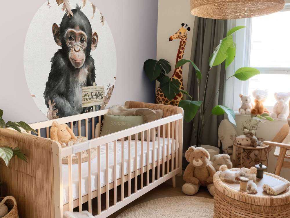 Baby-chimpanse i junglen taupe