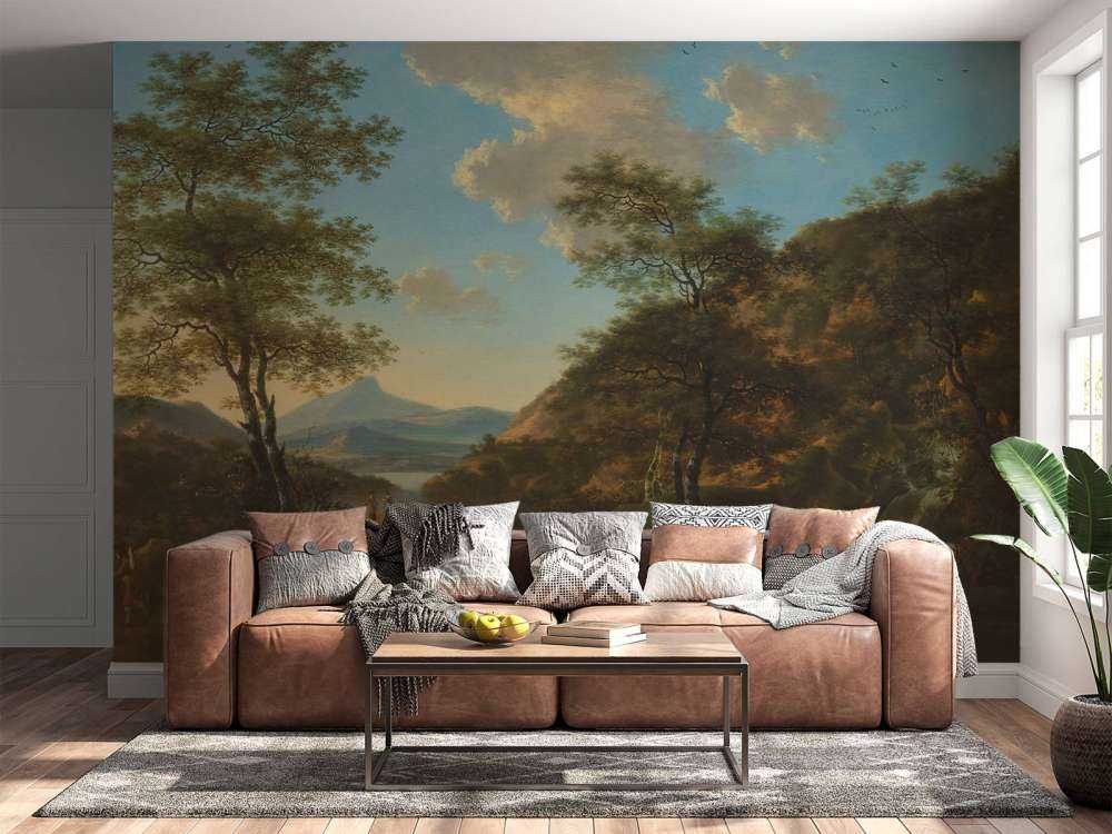 Italiensk landskab med kunstner