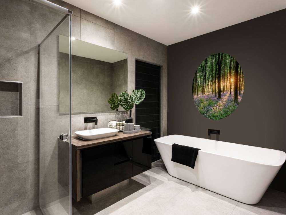 Skovsti ved solopgang