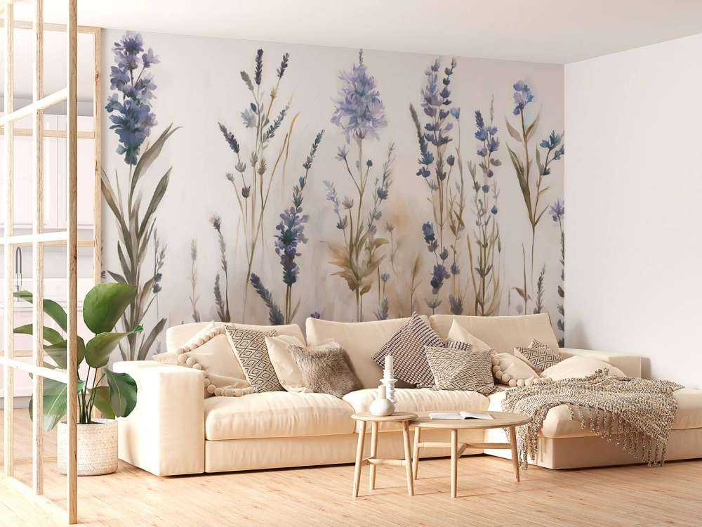 Lavendel Glänta Sömlös Mjuk Blå