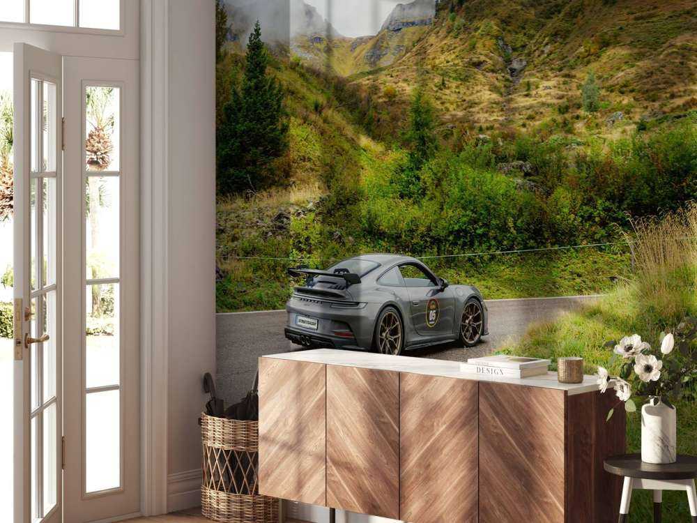 Sportvagn dörr bergdimma