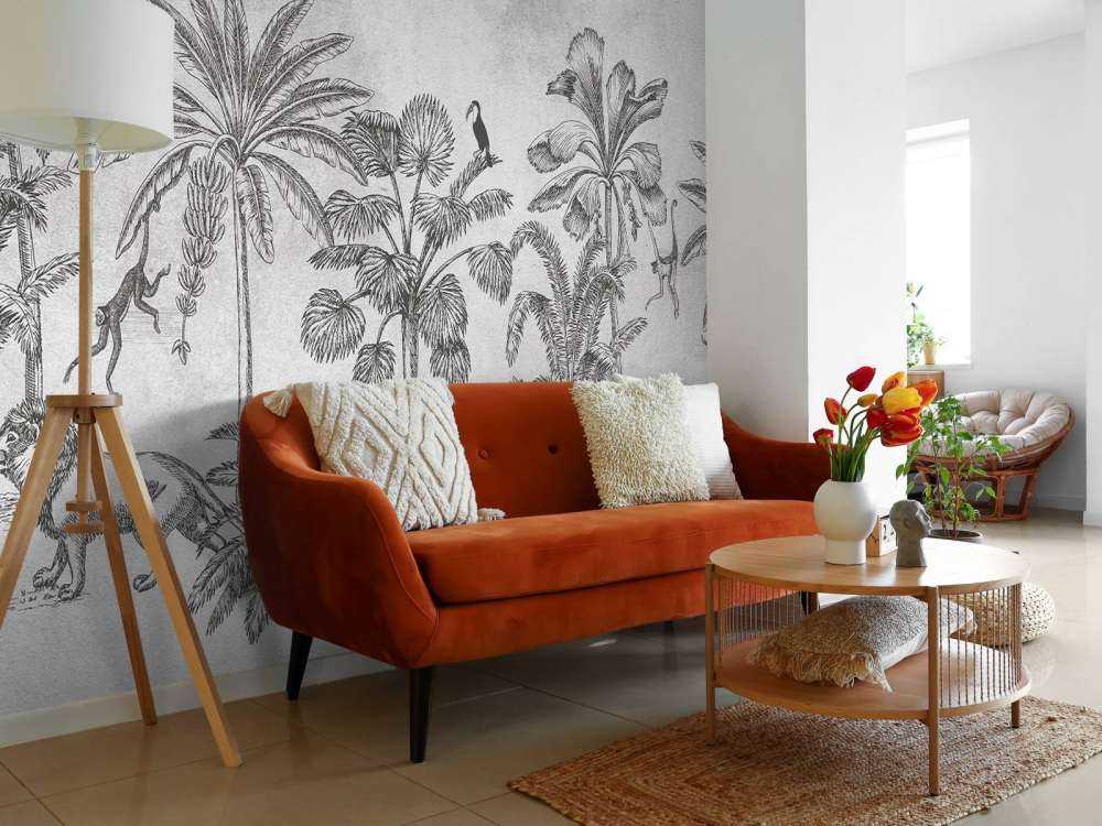 Tropiska djur djungel grå