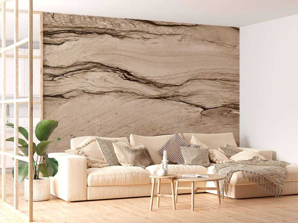 Vågig beige marmor