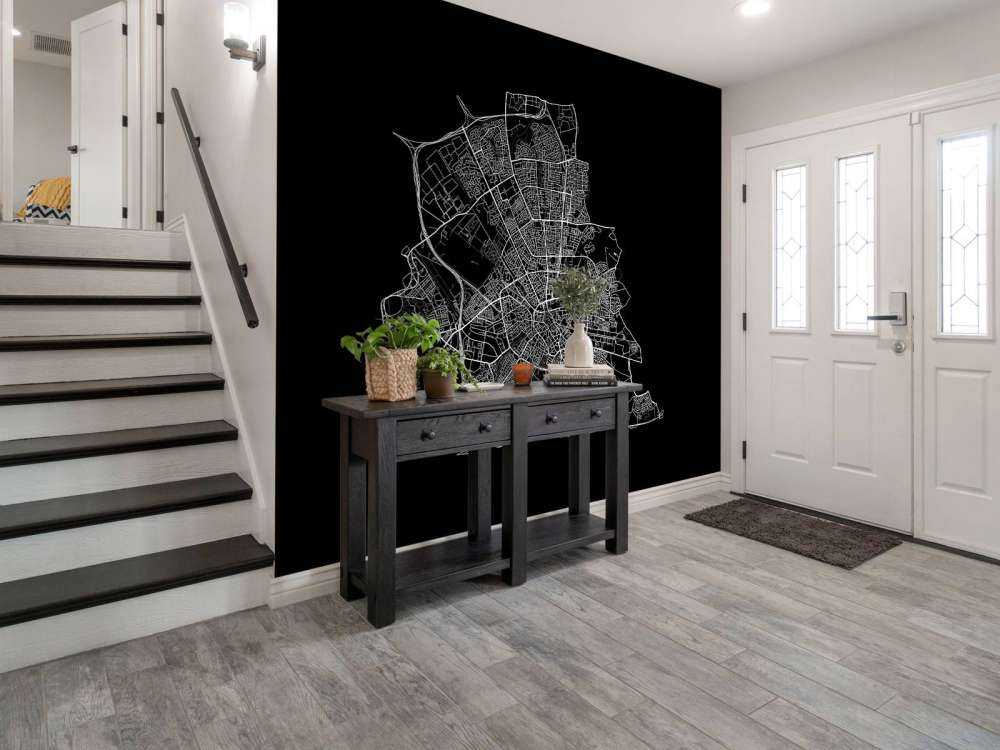 Karta över Eindhoven, svart