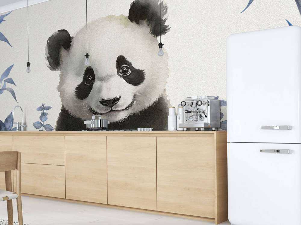 Pandabarn i djungeln blå