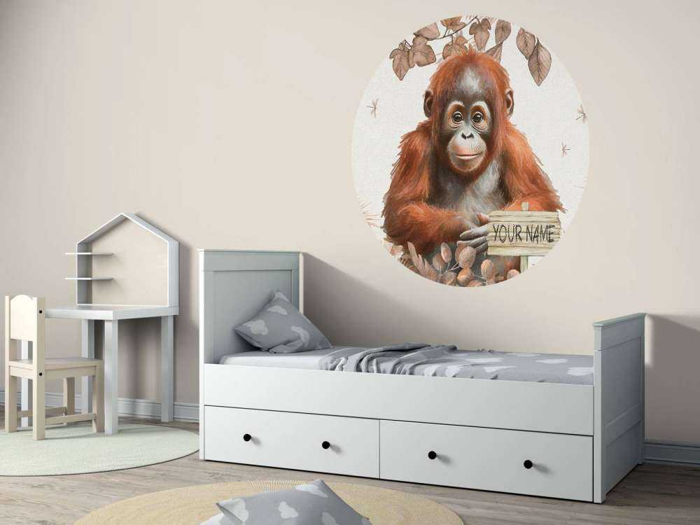 Ung orangutang i djungeln taupe