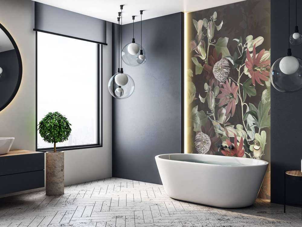 Sju fåglar i förtrollad lövverk - Midnatt blomma