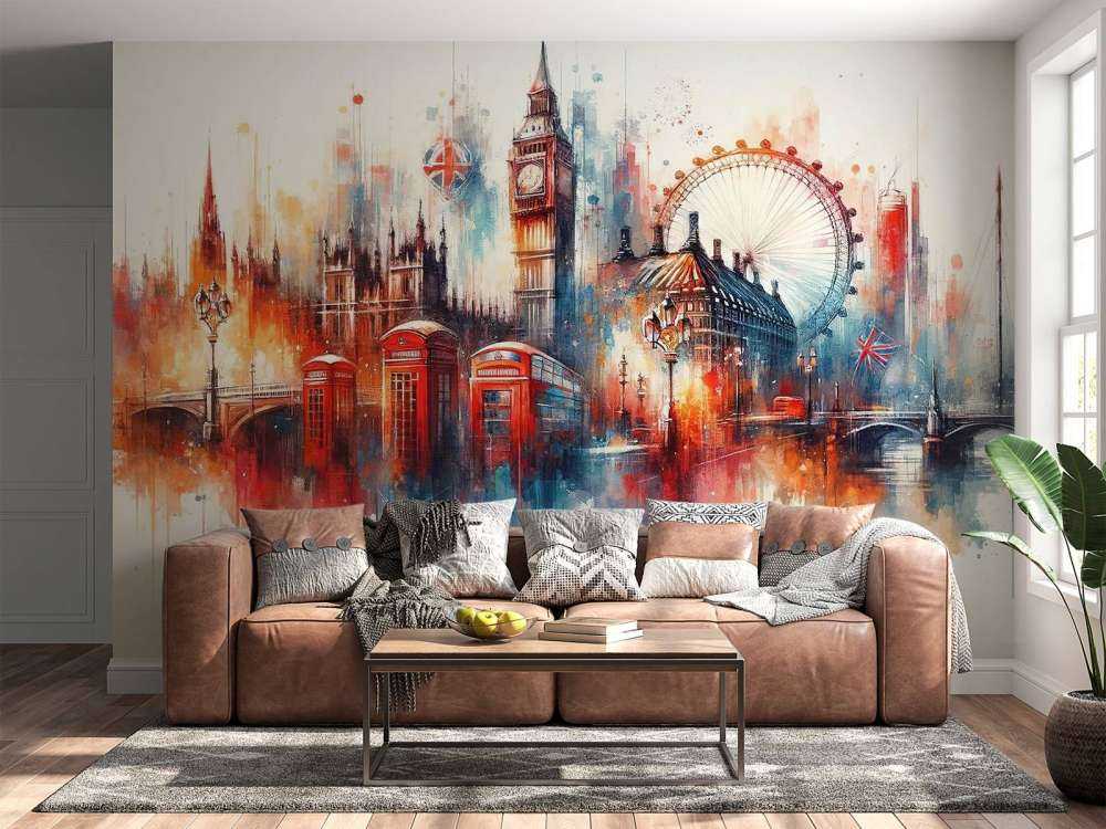 Akvarell London Skyline