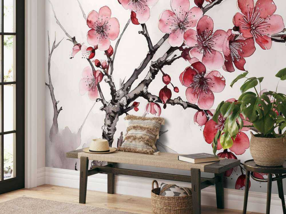 Bläckkörsbärsblommor grenar #6