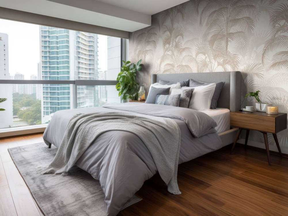 Tropiska vintagepalmer - beige