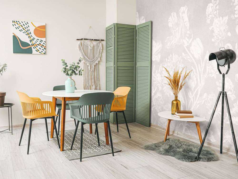 Barock blommigt landskap - greige