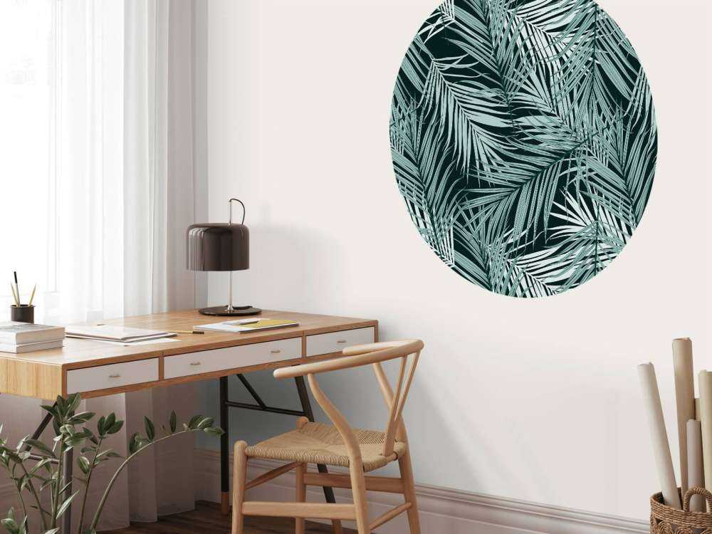 Tropiska blad på svart bakgrund