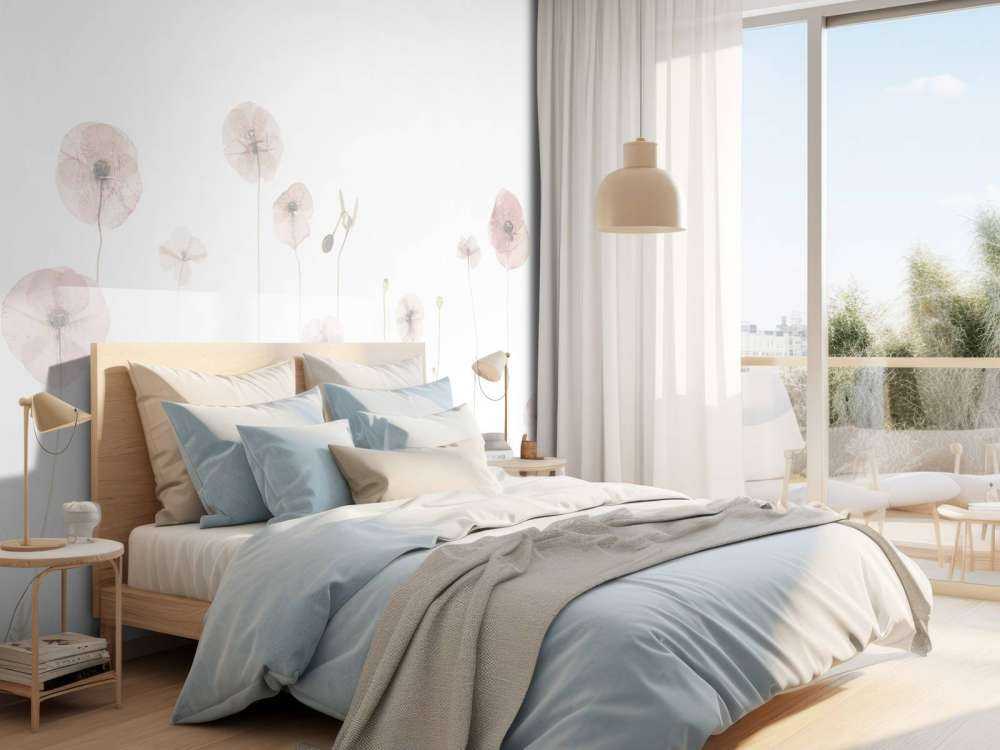 Vallmo blomma fält vintage rosa