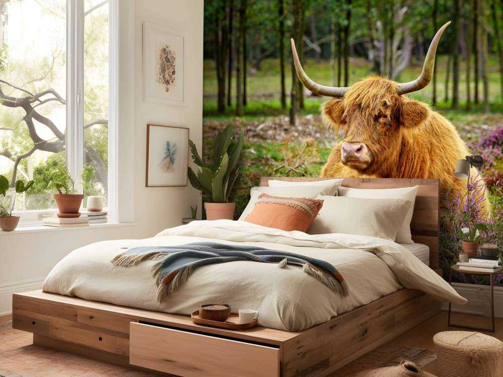 Skotsk hoglandare mellan lila ljung