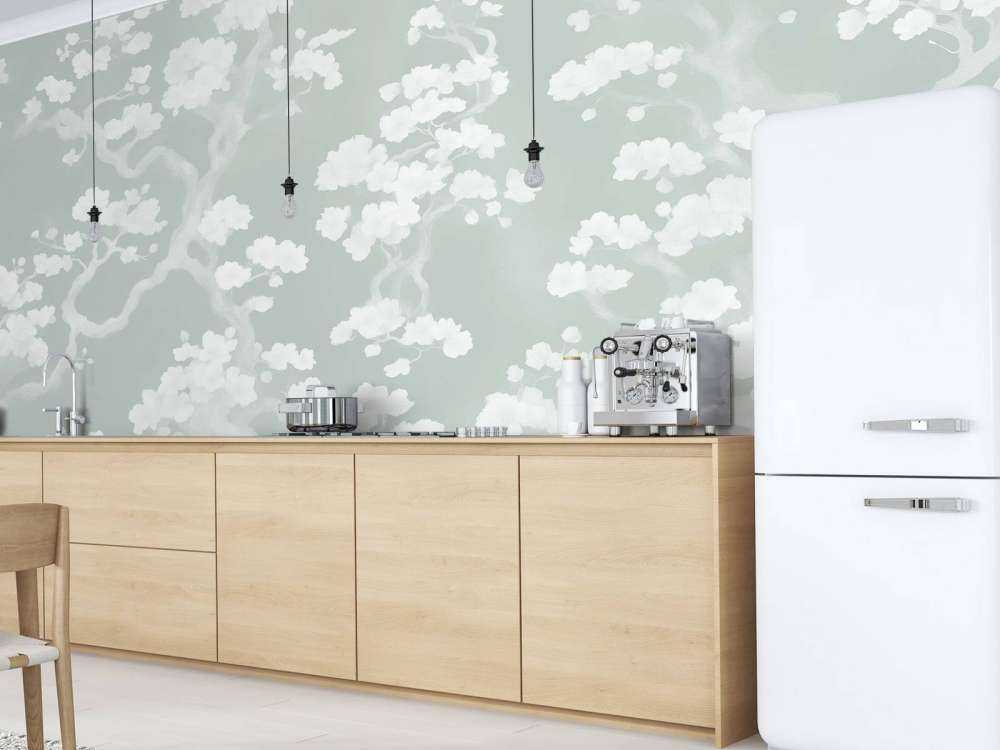 Vidunderlig blomstrende skov - mintgrøn