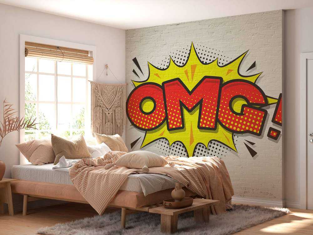 Farvet graffiti på væg