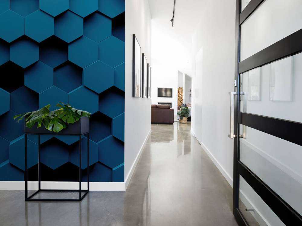 Mørkeblå Hexagons