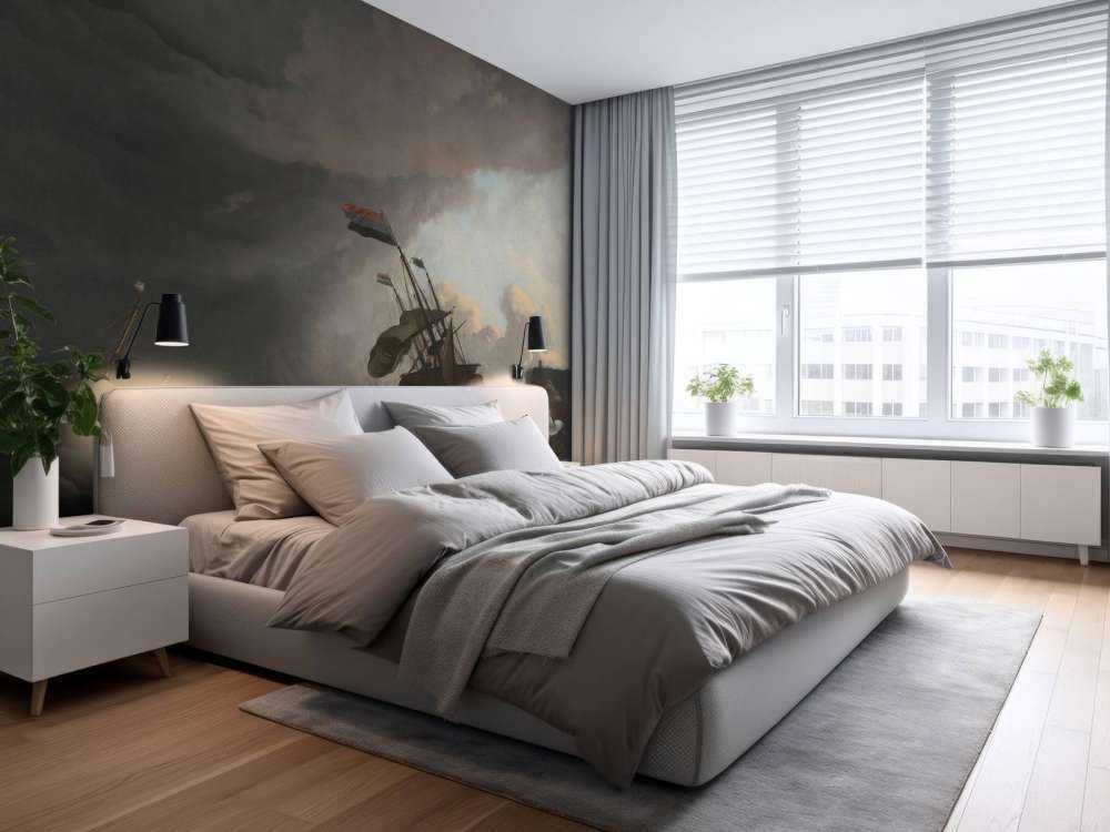 Krigsskibe under en storm