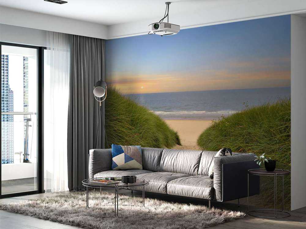 Solnedgang på stranden