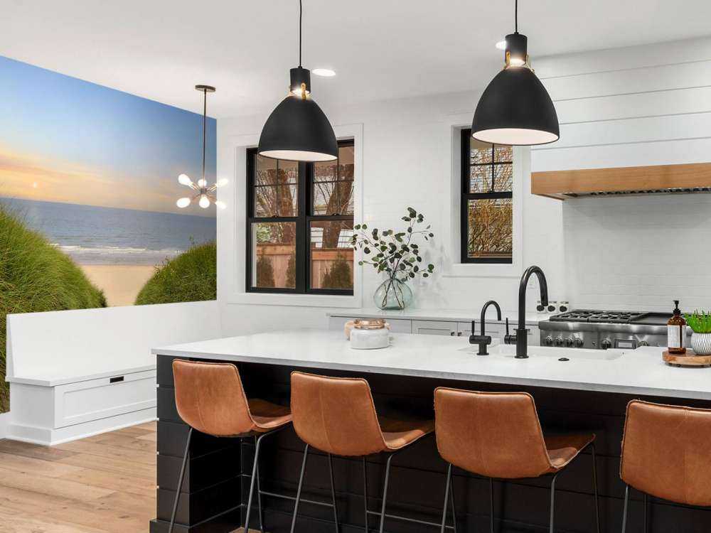 Solnedgang på stranden