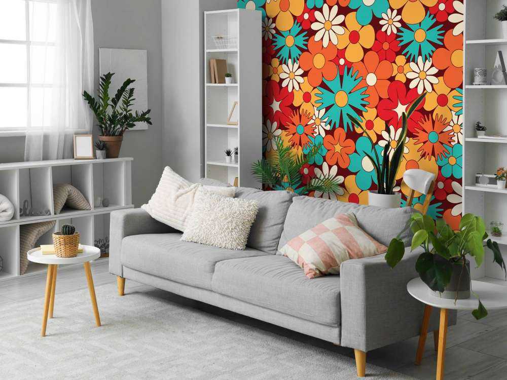 Muntere retro blomster