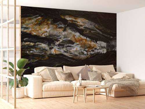 Sort marmor med relief