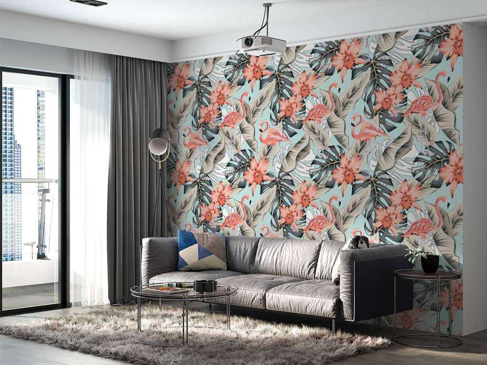 Tropisk lyserød flamingo