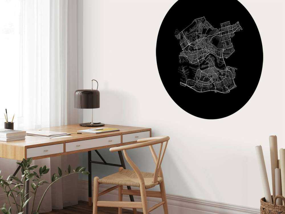 Kort over Rotterdam, sort