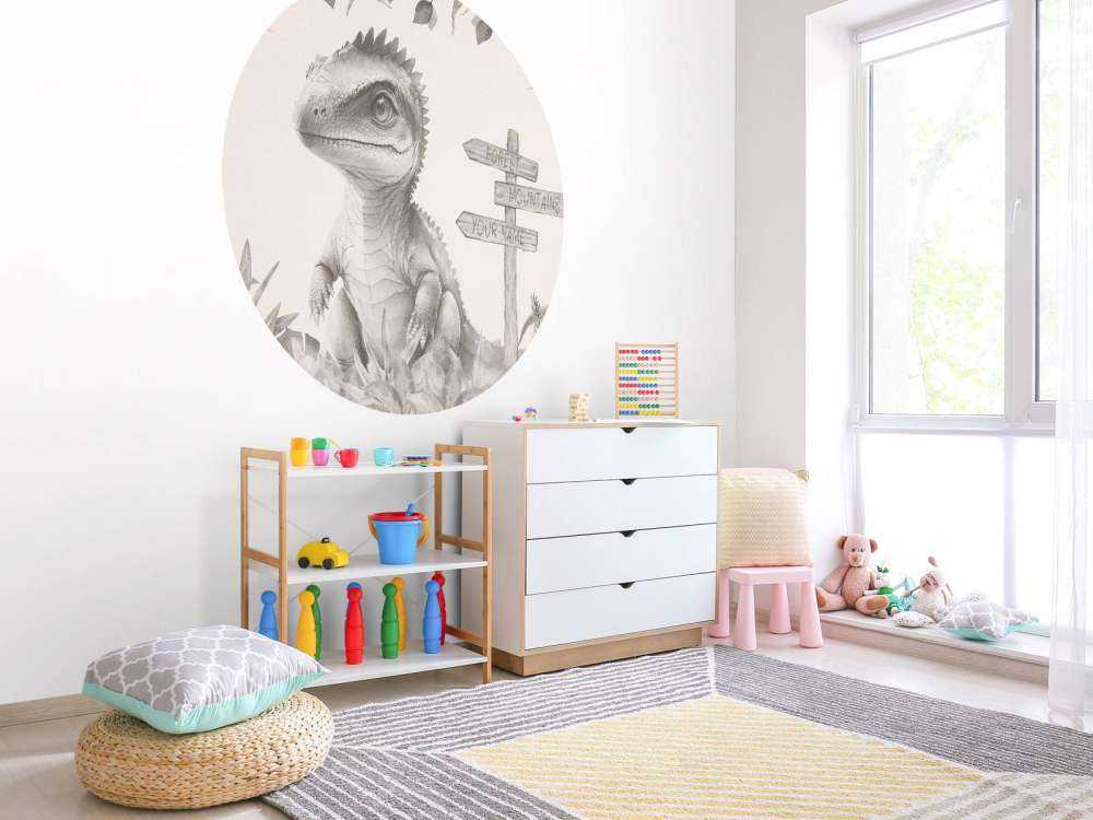 Baby spinosaurus i den beige junglen