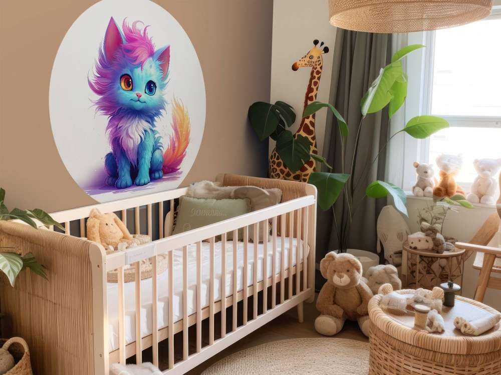 Regnbuefarvet kattebaby