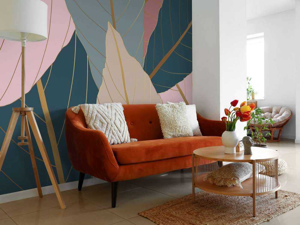 Tropiske blade med guld