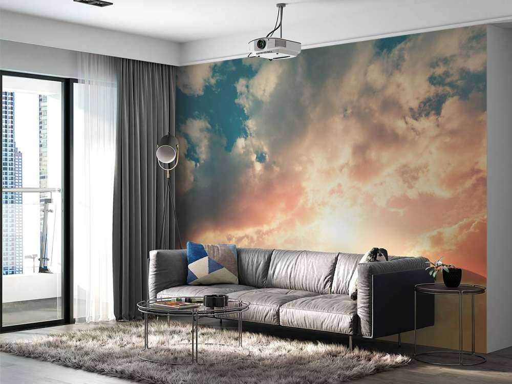 Farvet himmel med skyer