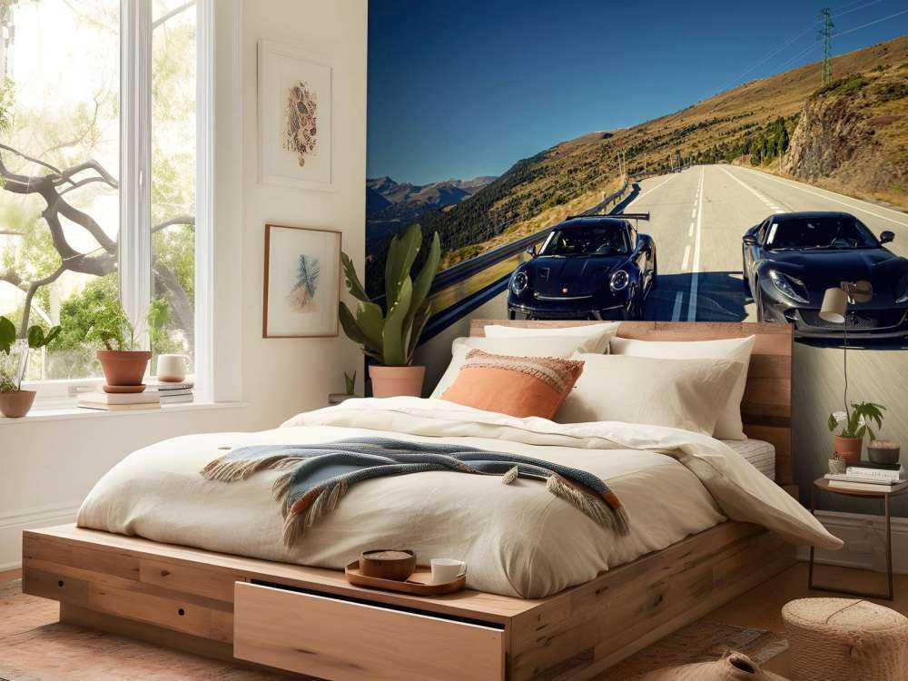 Svart superbiler i fjellene