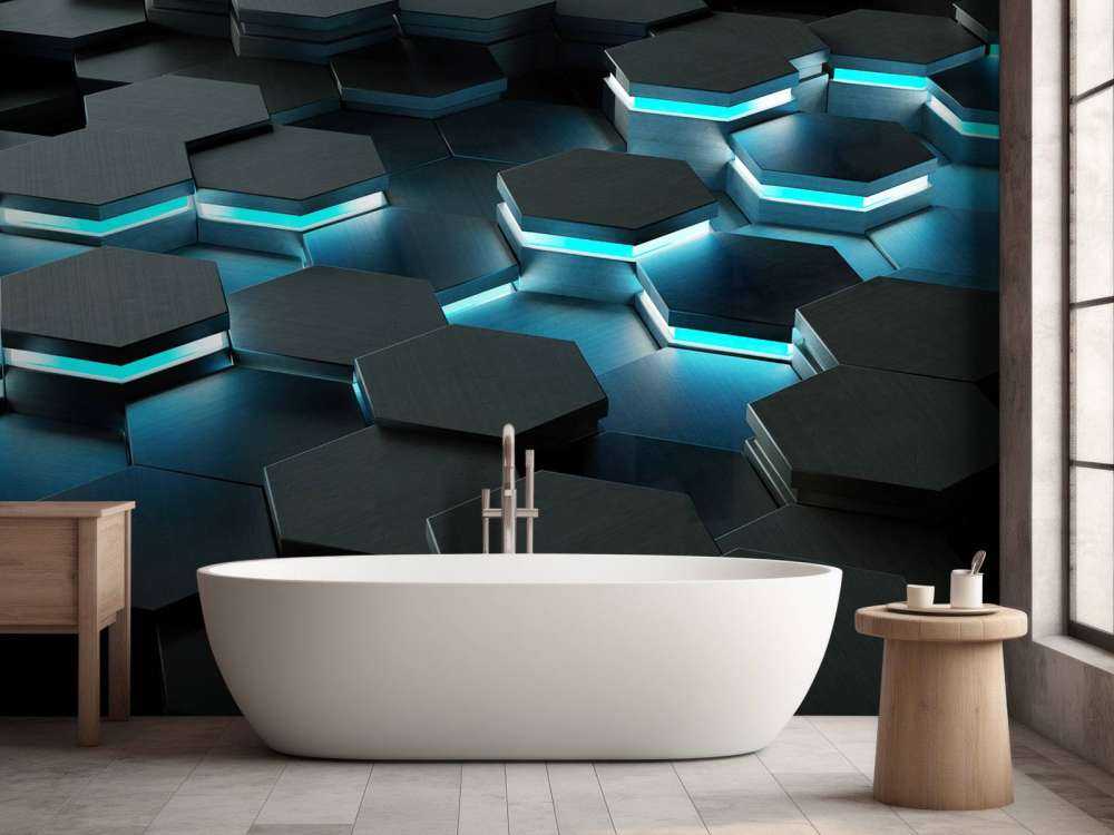 Glowing 3D Hexagons