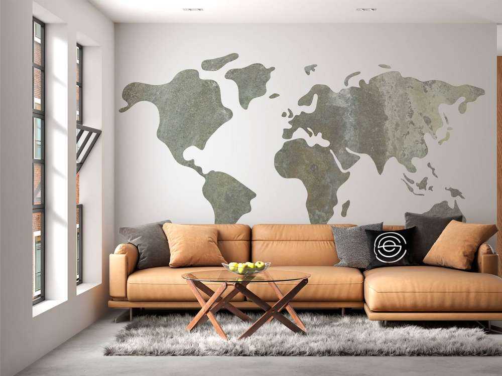 Grønt verdenskart av metallstruktur