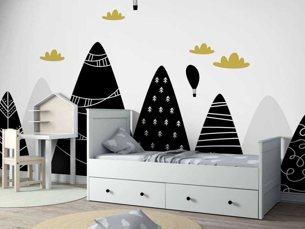 Fjell i svart og hvitt