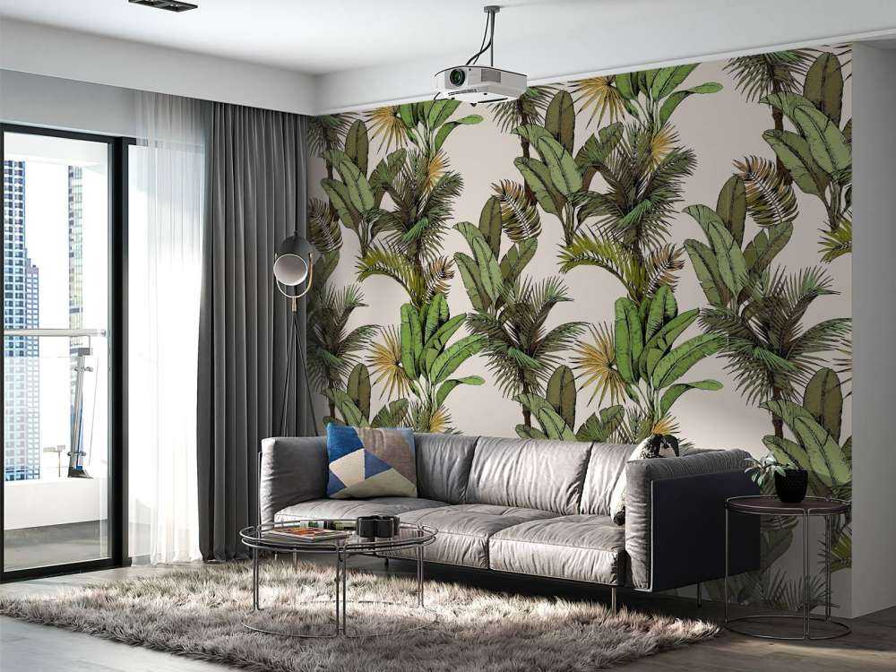 Tropiske palme- og bananblader