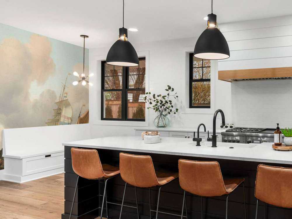 Stenete hav med skip