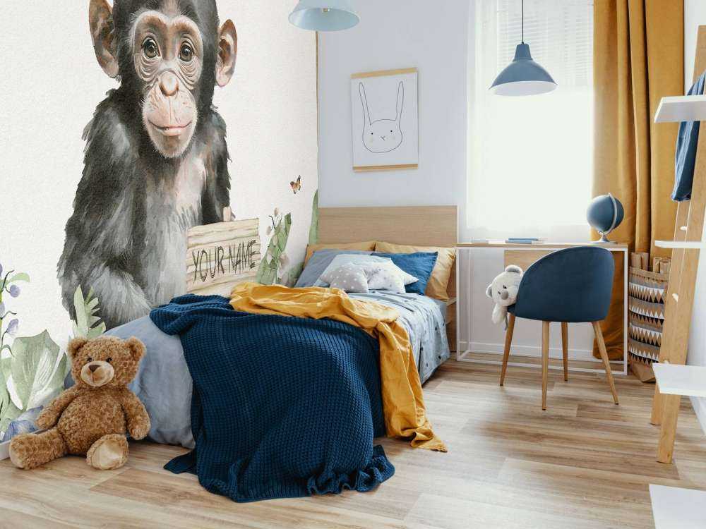 Sjimpansebaby i jungelen