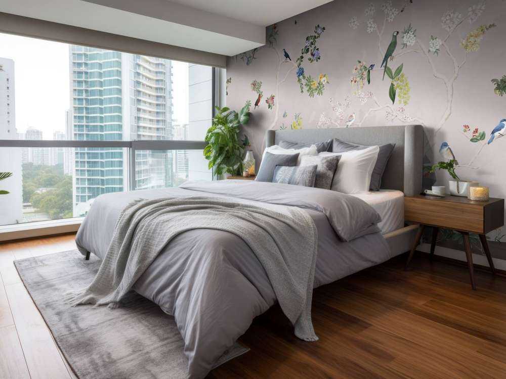 Birds in Garden Panorama 4