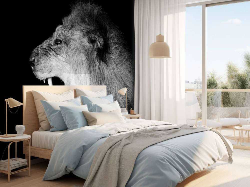 Brølende løve svart