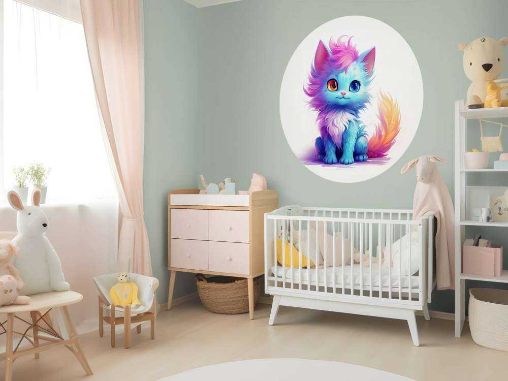 Regnbuefarget kattunge