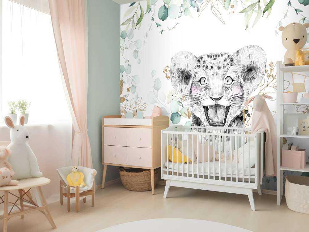 Løveunge med mynteblader