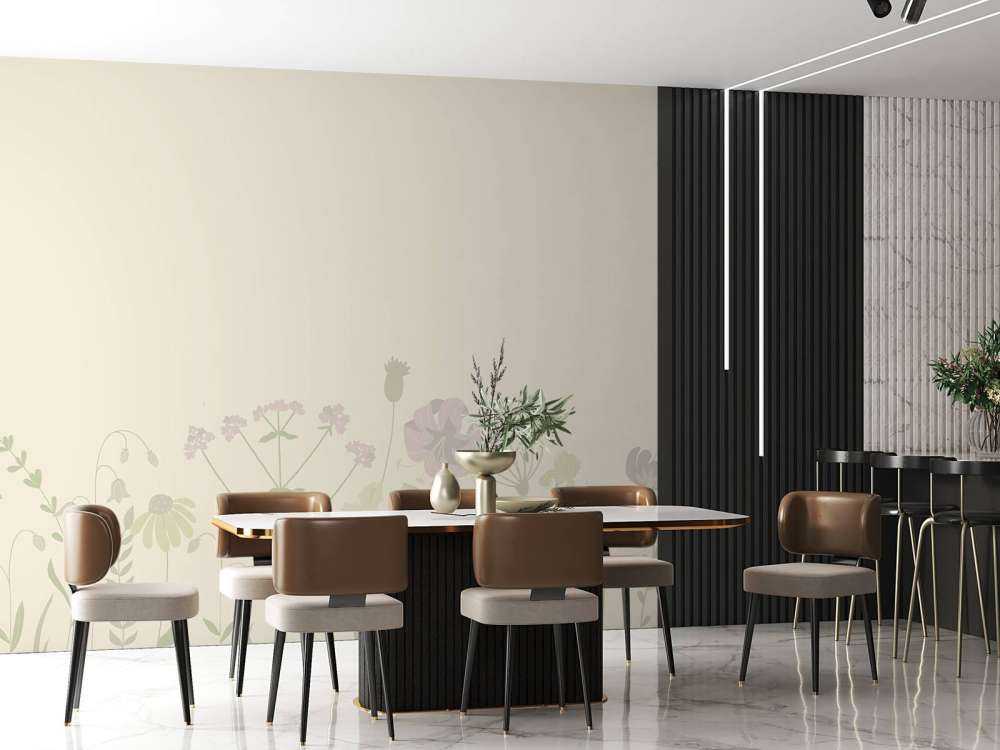Blomsterfelt i beige og gammelrosa
